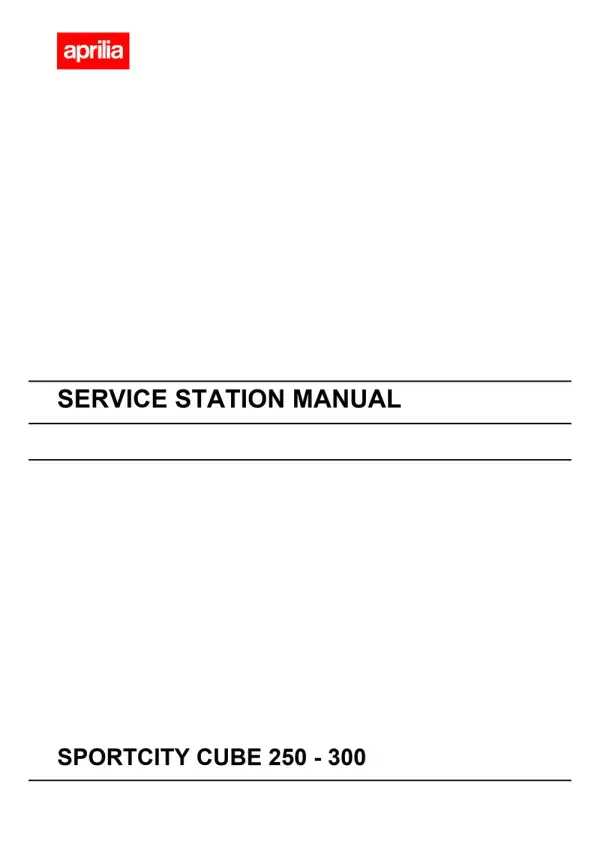Manual De Serviços – Aprilia – SPORTCITY CUBE 250 – 300 – 2008