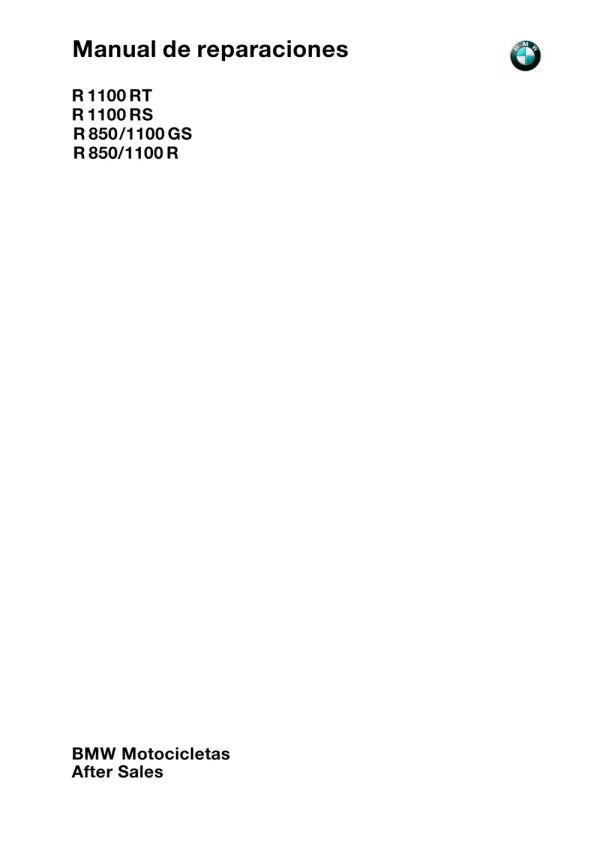 Manual De Serviços – Bmw – R 1100 RT – R 1100 RS – R 850 GS – R 1100 GS – R 850 R – R 1100 R – 1993 – 2000