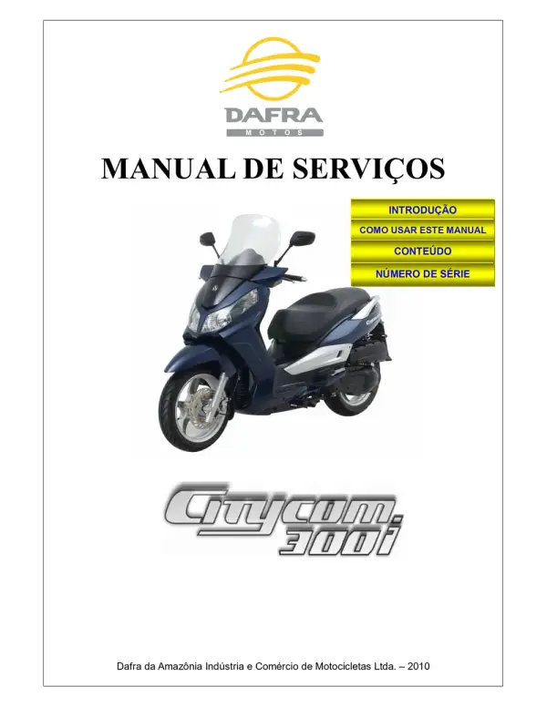 Manual De Serviços – Dafra – Citycom 300i – 2010 – 2014