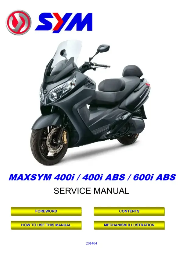Manual De Serviços – Dafra – Sym Maxsym 400i – 400i ABS – 600i ABS – 2011 – 2021