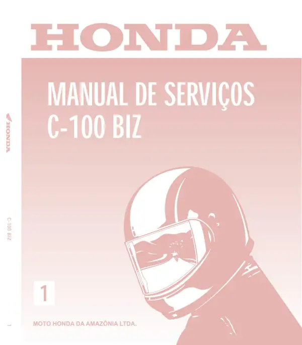 Manual De Serviços – Honda – C – 100 BIZ – 2000