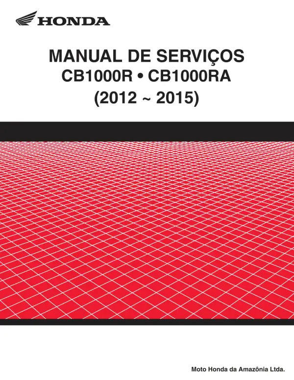 Manual De Serviços – Honda – CB 1000 R – RA – 2012 – 2015