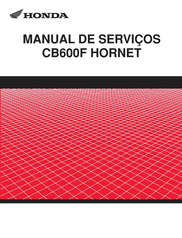 Manual De Serviços – Honda – CB 600F Hornet – 1998 – 2007