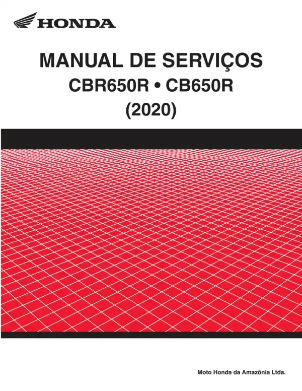 Manual De Serviços – Honda – CB 650 R – CBR 650 R – 2020