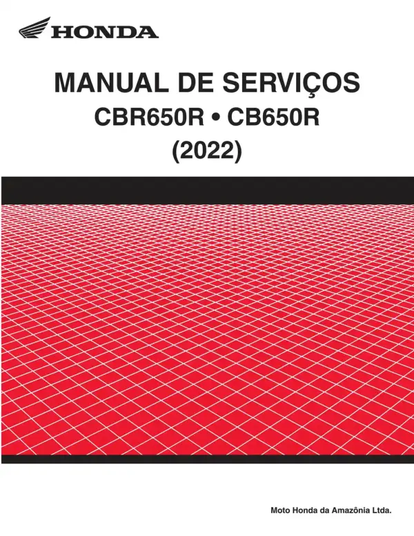 Manual De Serviços – Honda – CB 650 R – CBR 650 R – 2022