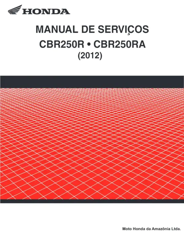 Manual De Serviços – Honda – CBR 250R – RA – 2012
