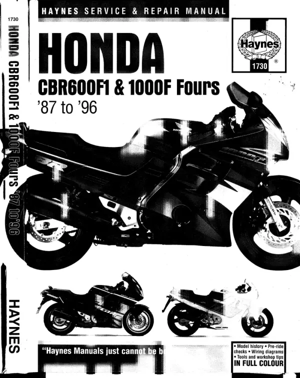 Manual De Serviços – Honda – CBR 600 F1 – 1987 – 1990 – CBR 1000 F – 1987 – 1996