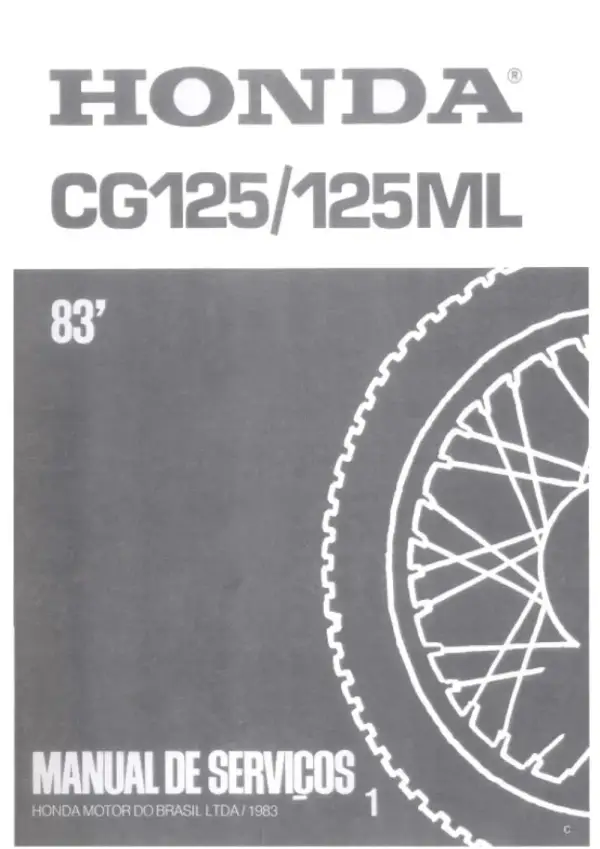 Manual De Serviços – Honda – CG 125 – 125 ML – 1983