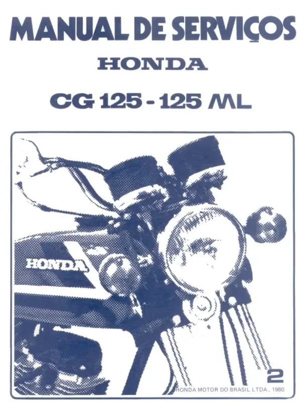 Manual De Serviços – Honda – CG 125 – 125 ML – CG 125 ÁLCOOL – 1980 – 1981