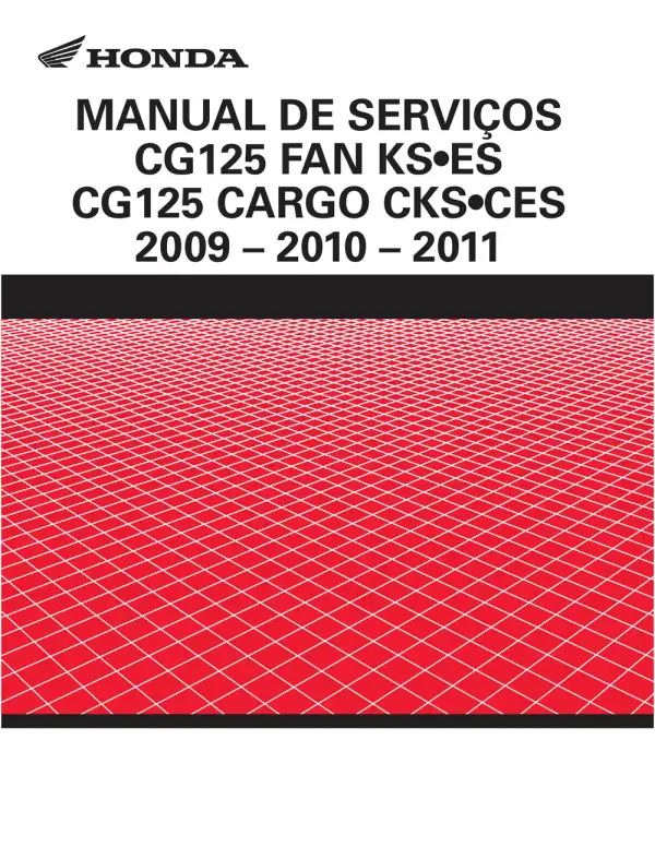 Manual De Serviços – Honda – CG 125 Fan – KS – ES – Cargo – CKS – CES – 2009 – 2011