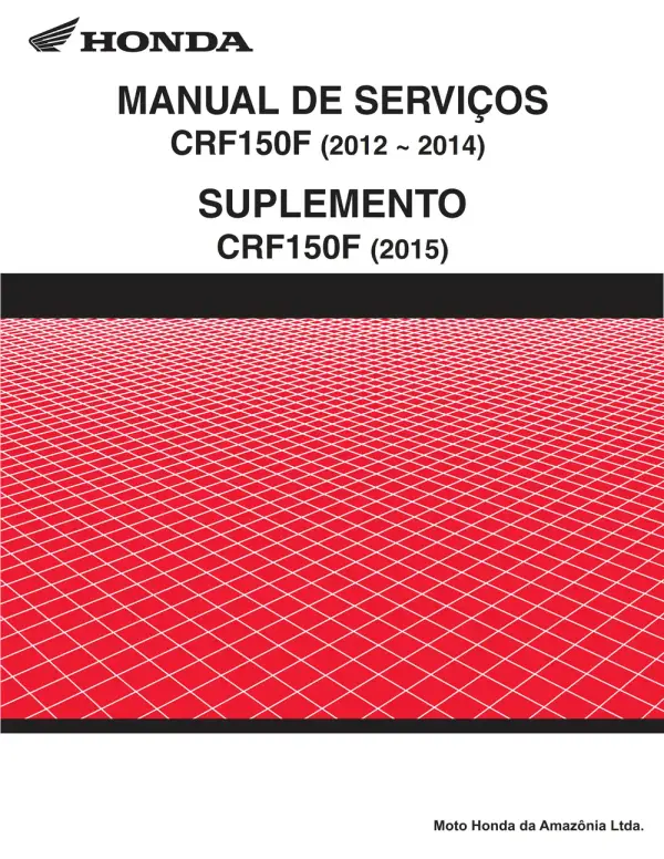 Manual De Serviços – Honda – CRF 150 F – 2012 – 2015