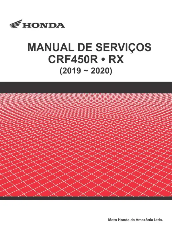 Manual De Serviços – Honda – CRF 450 R – CRF 450 RX – 2019 – 2020