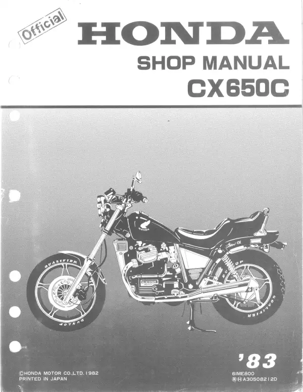 Manual De Serviços – Honda – CX 650 Custom – 1983