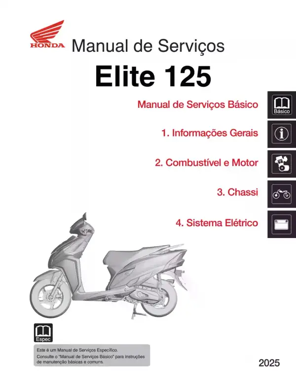 Manual De Serviços – Honda – Elite 125 – 2025