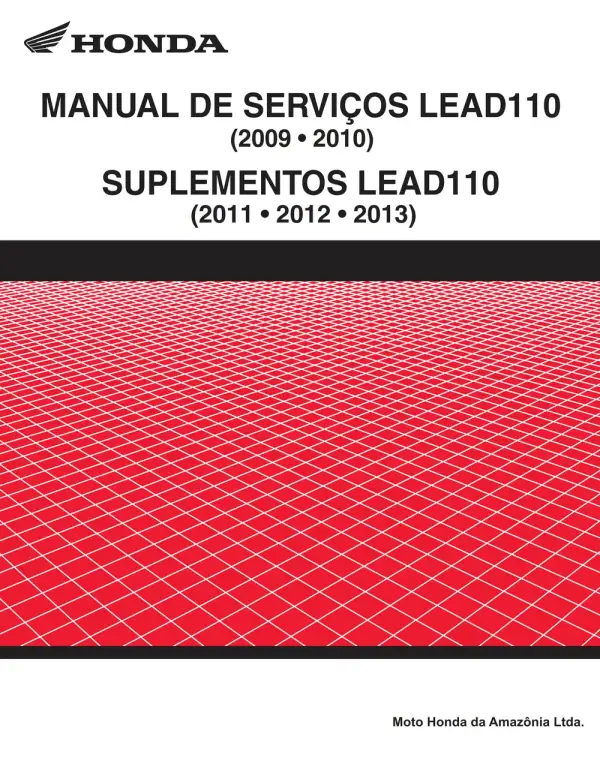 Manual De Serviços – Honda – LEAD 110 – 2009 – 2013