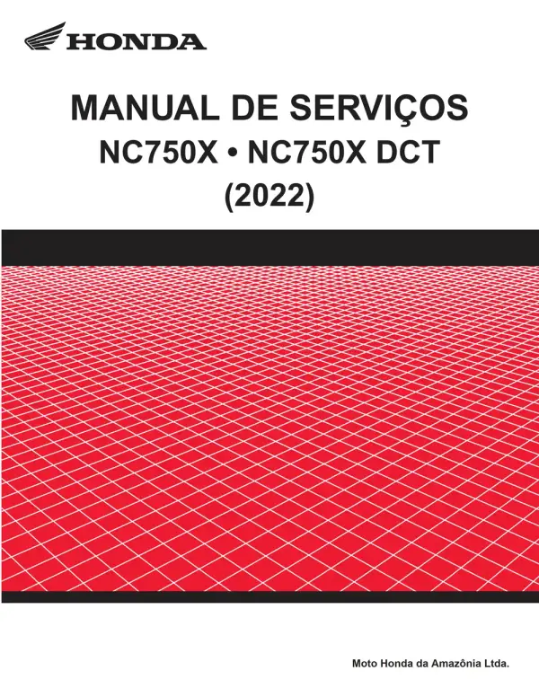 Manual De Serviços – Honda – NC 750X – NC 750X DCT – 2022