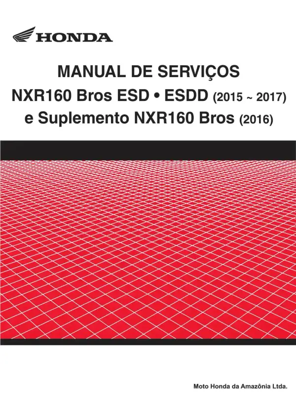 Manual De Serviços – Honda – NXR 160 Bros – ESD – ESDD – 2015 – 2020