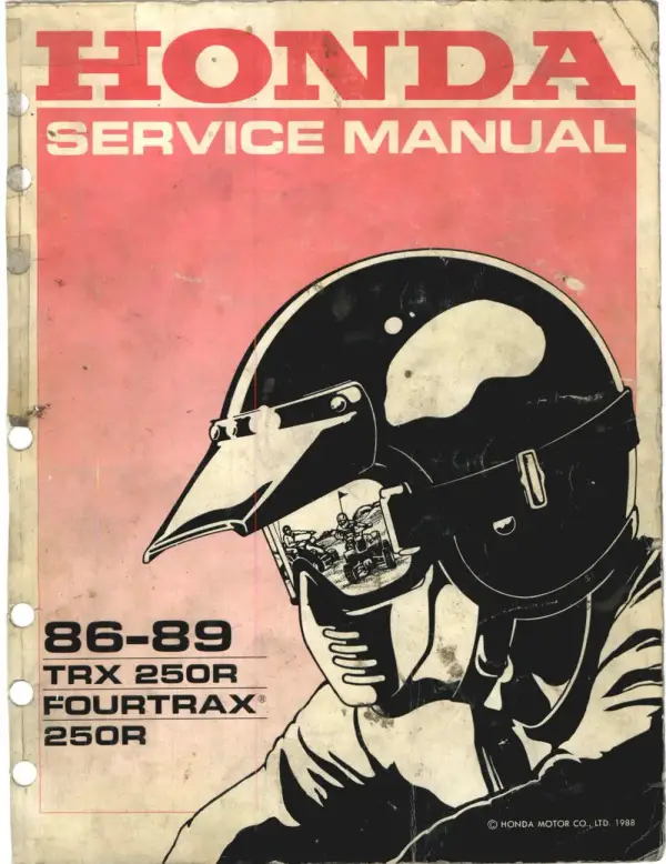 Manual De Serviços – Honda – TRX 250 R FOURTRAX – 1986 – 1989