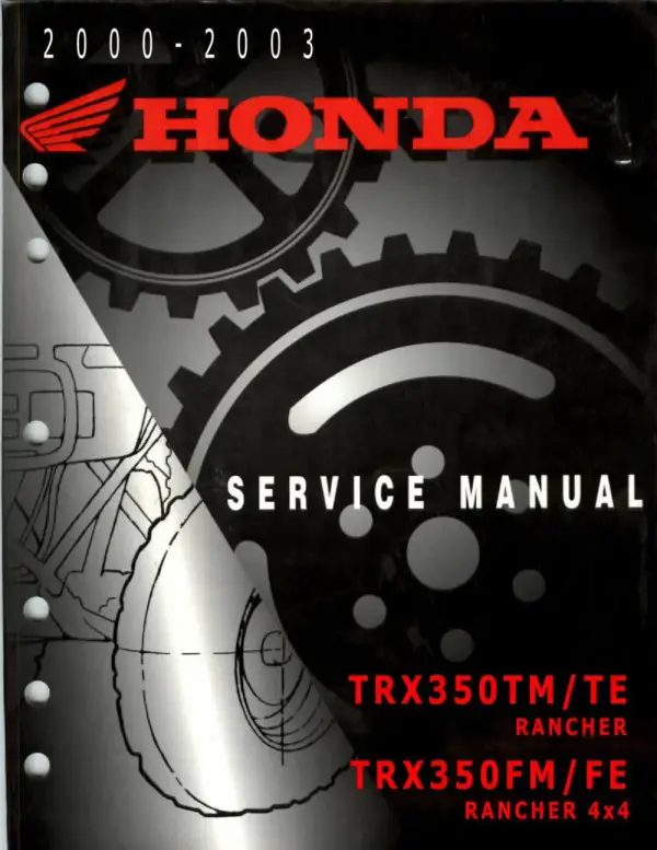 Manual De Serviços – Honda – TRX 350 TM – TE – RANCHER – TRX 350 FM – FE – RANCHER 4X4 – 2000 – 2003