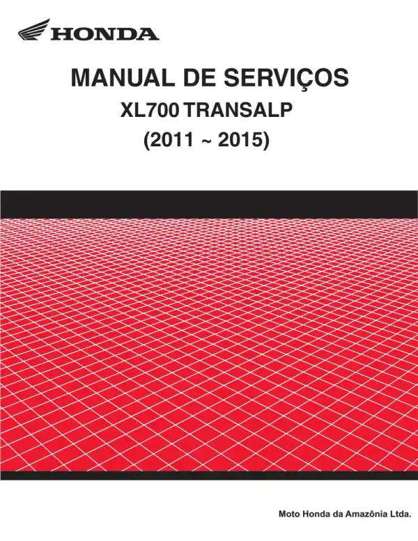 Manual De Serviços – Honda – XL 700 TRANSALP – 2011 – 2015