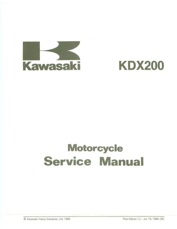 Manual De Serviços – Kawasaki – KDX 200 – KDX 220 – 1995 – 2006