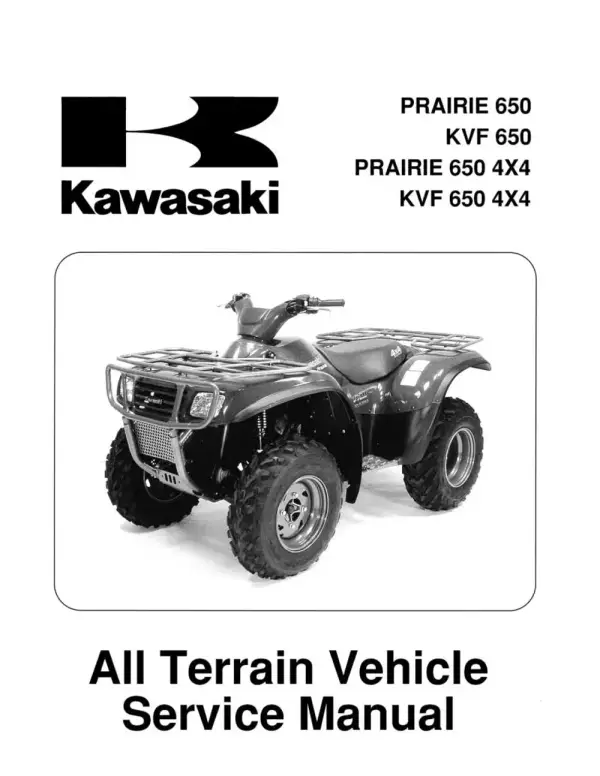 Manual De Serviços – Kawasaki – KVF 650 4X4 – PRAIRIE 650 4X4 – 2002 – 2003