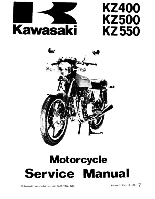 Manual De Serviços – Kawasaki – KZ 400 – KZ 500 – KZ 550 – 1979 – 1981
