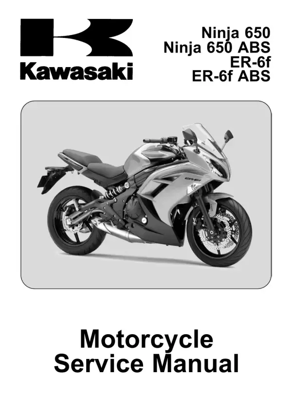 Manual De Serviços – Kawasaki – Ninja 650 – Ninja 650 ABS – ER-6f – ER-6f ABS – 2012