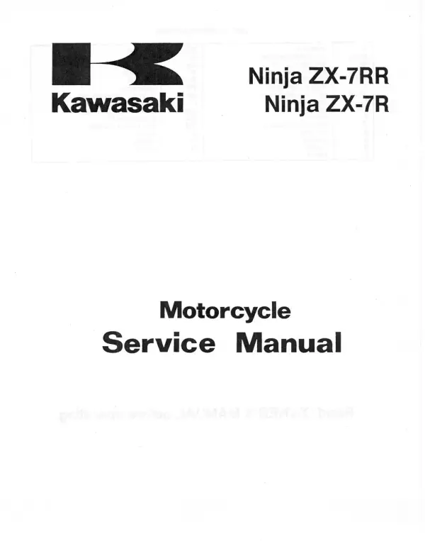 Manual De Serviços – Kawasaki – Ninja ZX-7R – Ninja ZX-7RR – 1996 – 1999