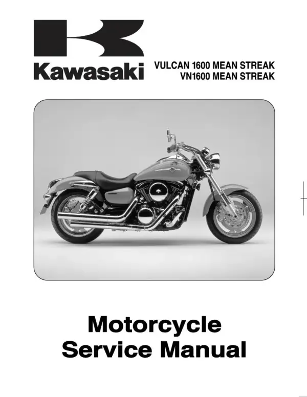 Manual De Serviços – Kawasaki – Vulcan 1600 Mean Streak – VN 1600 Mean Streak – 2004