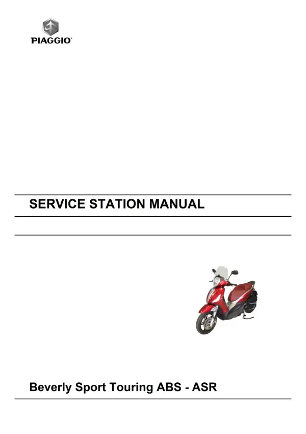 Manual De Serviços – Piaggio – Beverly Sport Touring ABS – ASR – 2012