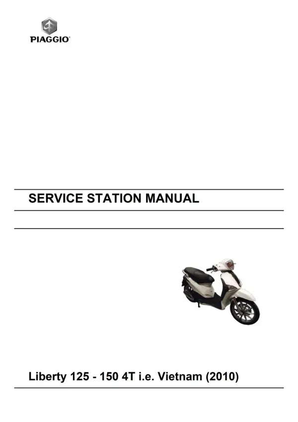 Manual De Serviços – Piaggio – Liberty 125 – 150 4T i.e. Vietnam – 2010 – 2012