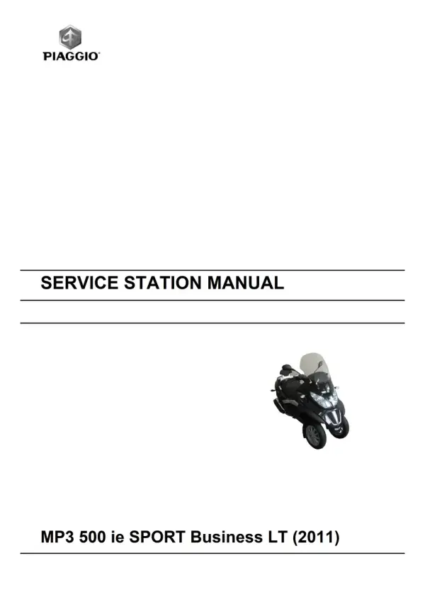 Manual De Serviços – Piaggio – MP3 500 ie SPORT Business LT – 2011