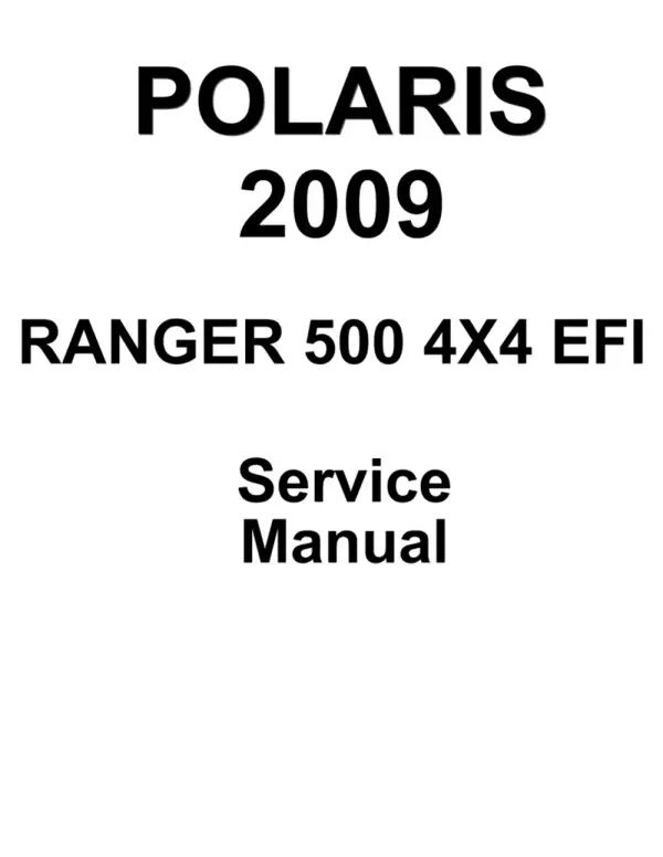 Manual De Serviços – Polaris – Ranger 500 4×4 Efi – 2009
