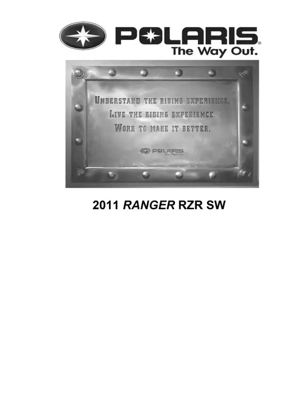 Manual De Serviços – Polaris – Ranger RZR SW – 2011