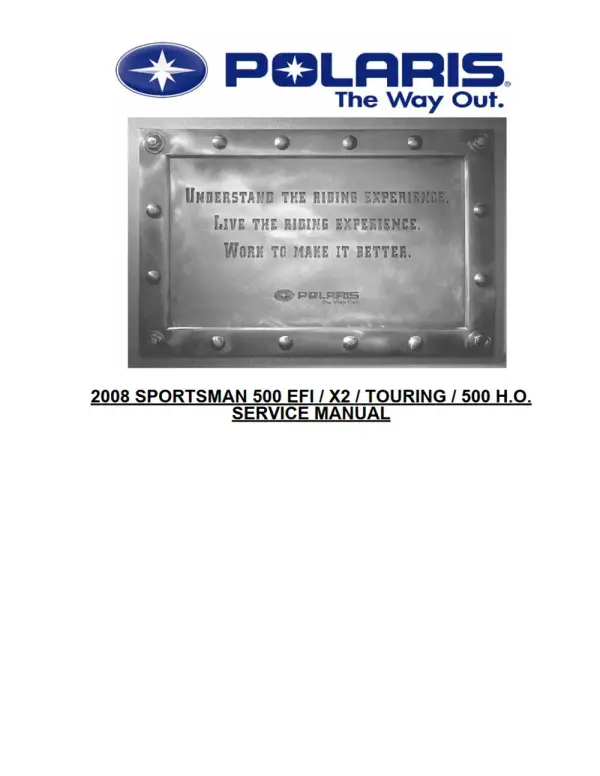 Manual De Serviços – Polaris – Sportsman 500 Efi – 2008