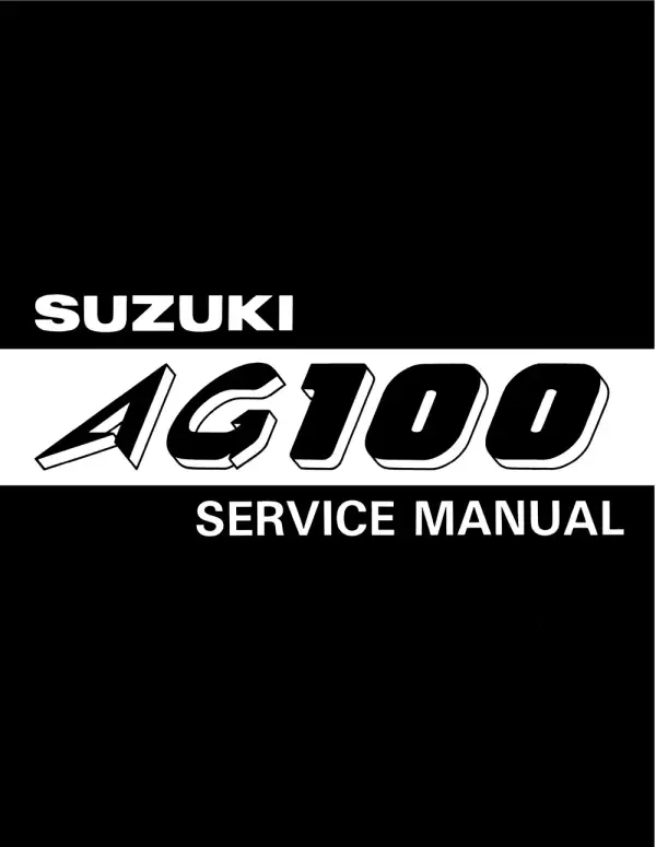 Manual De Serviços – Suzuki – AG 100 – 1991 – 1997