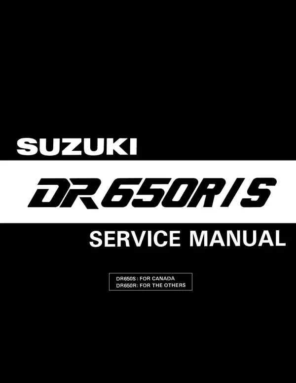 Manual De Serviços – Suzuki – DR 650 R – S – 1992 – 1995