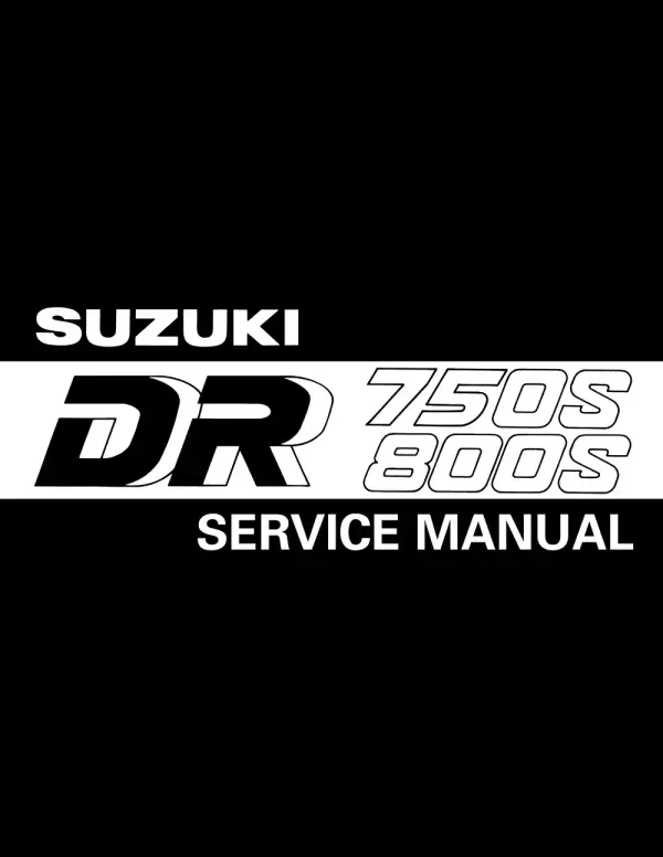 Manual De Serviços – Suzuki – DR 750 S – DR 800 S – 1988 – 1997
