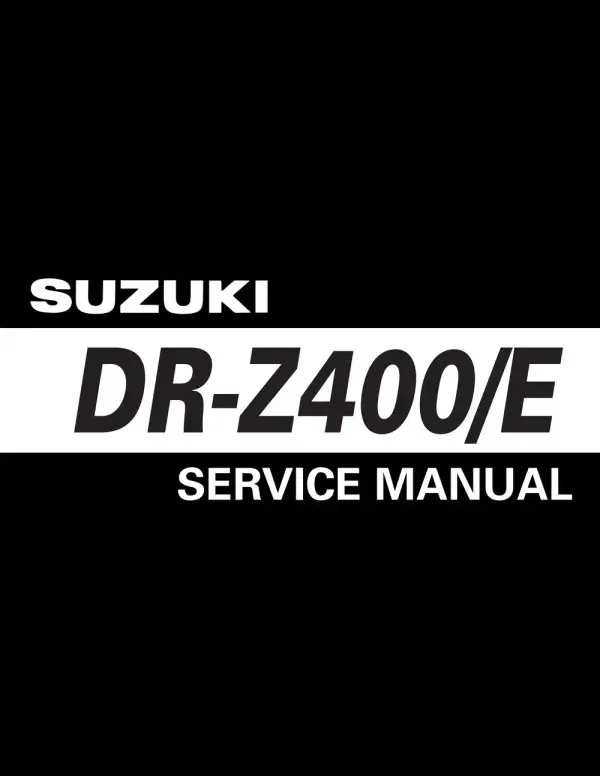 Manual De Serviços – Suzuki – DR-Z 400 – 2000 – 2002