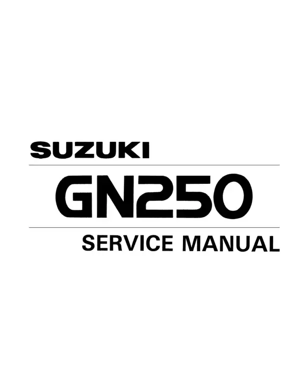 Manual De Serviços – Suzuki – GN 250 Intruder – 1982 – 1990
