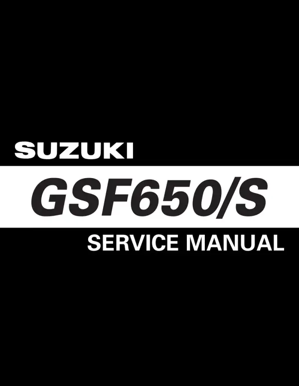 Manual De Serviços – Suzuki – GSF 650 – GSF 650S – Bandit – 2005