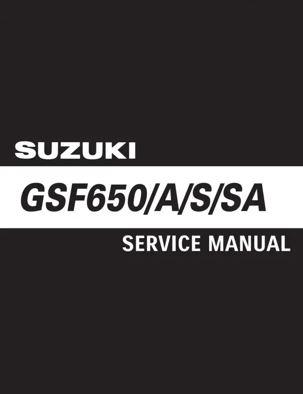 Manual De Serviços – Suzuki – GSF 650 – S – A – SA – Bandit – 2009