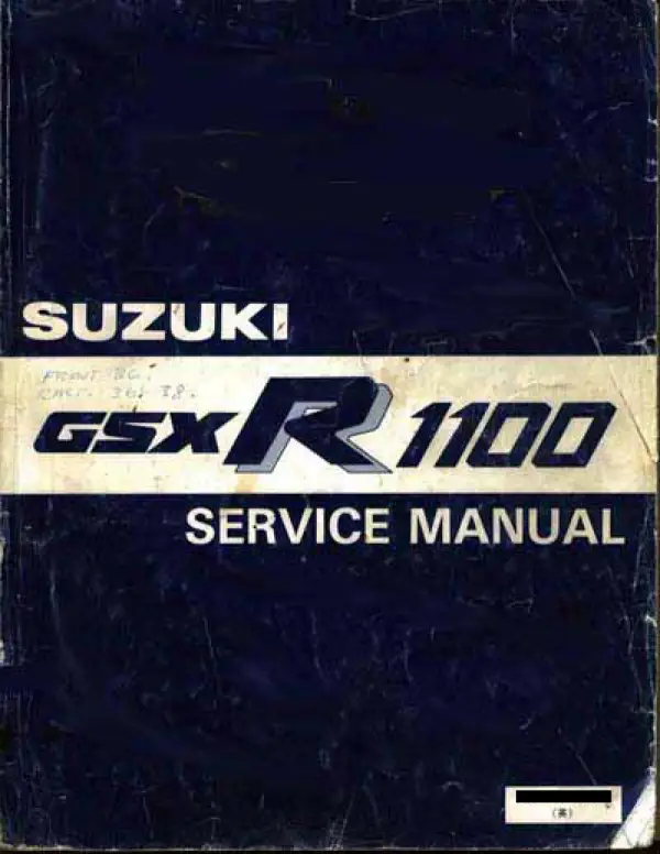 Manual De Serviços – Suzuki – GSX-R 1100 – 1986 – 1987