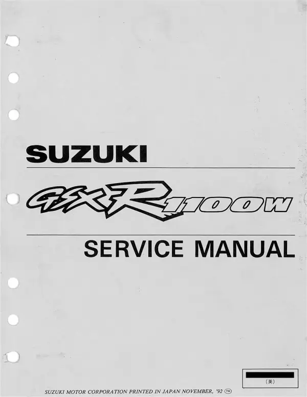 Manual De Serviços – Suzuki – GSX-R 1100W – 1993 – 1996