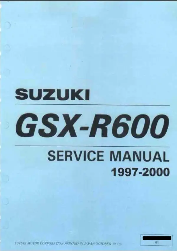 Manual De Serviços – Suzuki – GSX-R 600 – 1997 – 2000