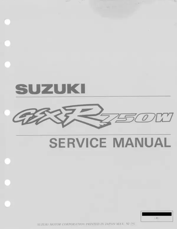 Manual De Serviços – Suzuki – GSX-R 750 W – 1993 – 1995