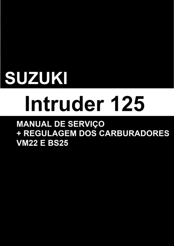 Manual De Serviços – Suzuki – Intruder 125 – 2002 – 2016