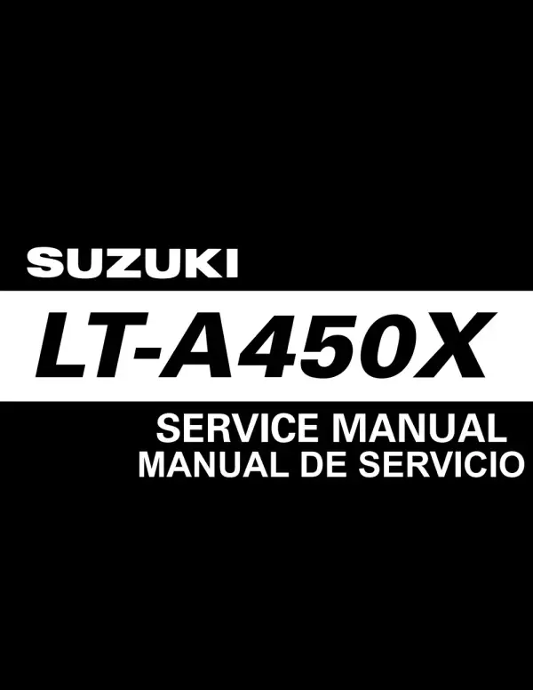 Manual De Serviços – Suzuki – LT-A 450-X – 2007 – 2010