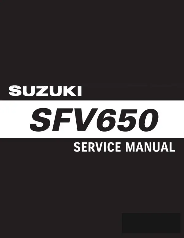 Manual De Serviços – Suzuki – SFV 650 – Gladius – 2009